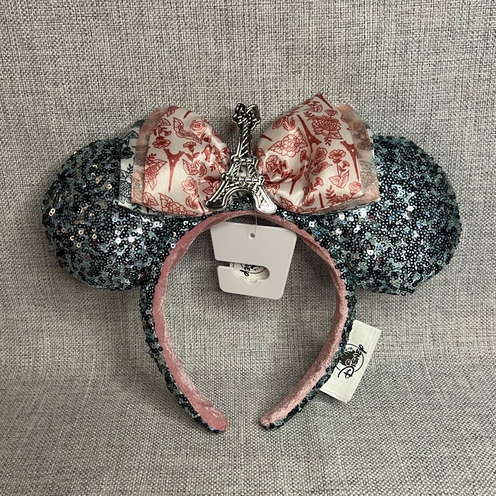 Disney Parks Epcot Paris France Eiffel Tower Minnie Mouse Ears Headband Bow